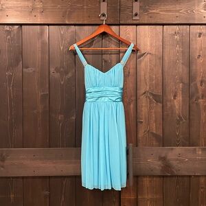 Trixxi Blue Sweetheart Ruched Midi Dress